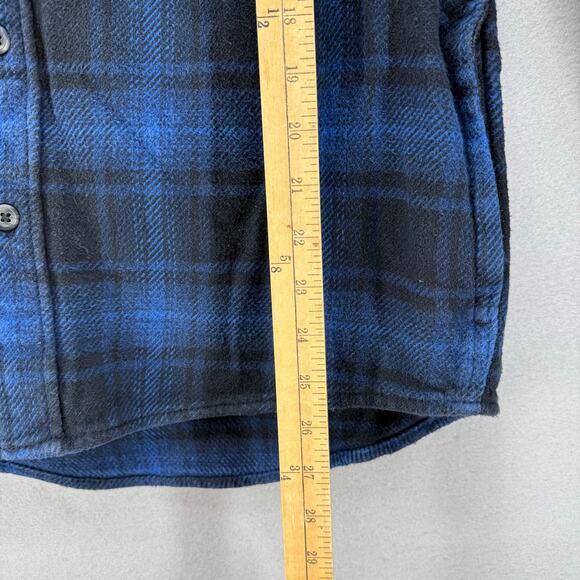 Orvis Men's Classic Collection M Blue Black Flannel Button Up Shacket Fisherman - Picture 10 of 10